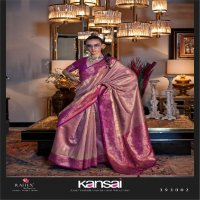 Rajtex Kansai Wholesale Zari Tissue Handloom Weaving Party Wear Sarees