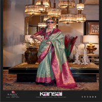 Rajtex Kansai Wholesale Zari Tissue Handloom Weaving Party Wear Sarees
