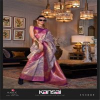 Rajtex Kansai Wholesale Zari Tissue Handloom Weaving Party Wear Sarees