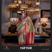 Rajtex Kansai Wholesale Zari Tissue Handloom Weaving Party Wear Sarees