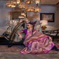 Rajtex Kansai Wholesale Zari Tissue Handloom Weaving Party Wear Sarees