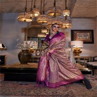 Rajtex Kansai Wholesale Zari Tissue Handloom Weaving Party Wear Sarees