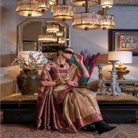 Rajtex Kansai Wholesale Zari Tissue Handloom Weaving Party Wear Sarees