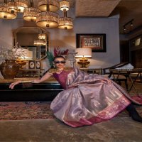 Rajtex Kansai Wholesale Zari Tissue Handloom Weaving Party Wear Sarees
