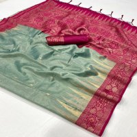 Rajtex Kansai Wholesale Zari Tissue Handloom Weaving Party Wear Sarees