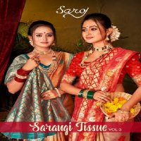 Saroj Sarangi Tissue Vol-3 Wholesale Soft Tissue Rich Pallu Sarees