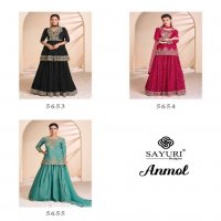 anmol by sayuri designer readymade chinon silk skirt kurti with dupatta