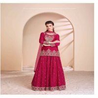 anmol by sayuri designer readymade chinon silk skirt kurti with dupatta