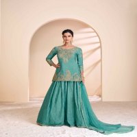 anmol by sayuri designer readymade chinon silk skirt kurti with dupatta