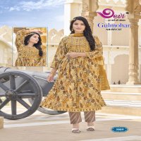 Devi Gulmohar Vol-3 Wholesale Alia Cut Kurtis With Pants And Dupatta