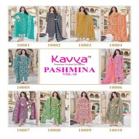 KAVYA PASHMINA VOL 10 COTTON LINING FANCY CASUAL WEAR READYMADE KURTI PANT WITH DUPATTA