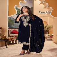 Afsana Sophia Wholesale 11000 Velvet Readymade Winter Suits Combo