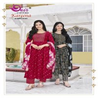 Devi Kareena Vol-1 Wholesale Umbrella Cut Kurtis With Pant And Dupatta