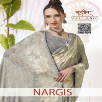 Vallabhi Nargis Wholesale Floral Printed Brasso Ethnic Sarees