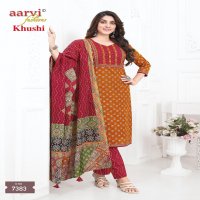 Aarvi Khushi Vol-1 Wholesale Ajrakh With Katha Work Readymade Suits