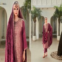 Ibiza Sadgi Wholesale Pure Gaji Silk With Neck Velvet Patch Winter Suits