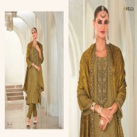 Ibiza Sadgi Wholesale Pure Gaji Silk With Neck Velvet Patch Winter Suits