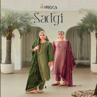 Ibiza Sadgi Wholesale Pure Gaji Silk With Neck Velvet Patch Winter Suits