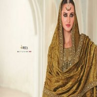 Ibiza Sadgi Wholesale Pure Gaji Silk With Neck Velvet Patch Winter Suits