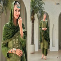 Ibiza Sadgi Wholesale Pure Gaji Silk With Neck Velvet Patch Winter Suits