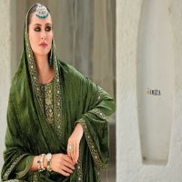 Ibiza Sadgi Wholesale Pure Gaji Silk With Neck Velvet Patch Winter Suits