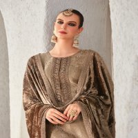 Ibiza Sadgi Wholesale Pure Gaji Silk With Neck Velvet Patch Winter Suits