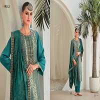 Ibiza Sadgi Wholesale Pure Gaji Silk With Neck Velvet Patch Winter Suits