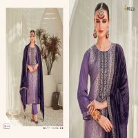 Ibiza Sadgi Wholesale Pure Gaji Silk With Neck Velvet Patch Winter Suits