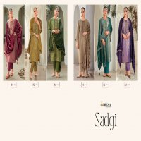 Ibiza Sadgi Wholesale Pure Gaji Silk With Neck Velvet Patch Winter Suits