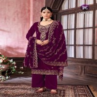 ankita by kala fashion embroidery winter special velvet salwar suits