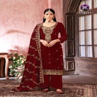 ankita by kala fashion embroidery winter special velvet salwar suits