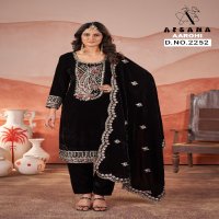 Afsana Aarohi Wholesale Velvet Fabrics Readymade Suits Combo