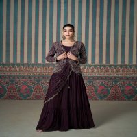 sayuri designer ethnic readymade chinon silk indo western 3pcs dress