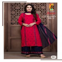 Master Kasumbo Vol-2 Wholesale Reyon Work Top With Pant And Dupatta