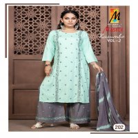 Master Kasumbo Vol-2 Wholesale Reyon Work Top With Pant And Dupatta