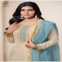 Vinay Kuleesh Sarla Wholesale Embroidered Organza Straight Suits
