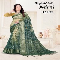 stylewell aarti digital print soft organza stylish saree