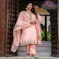 Vredevogel Venue Wholesale Roman Silk Kurti With Pant And Dupatta