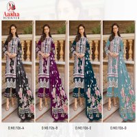 aasha designer 1126 embroidery work cotton pakistani 3pcs dress