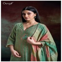 Ganga Kyine S2969 Wholesale Pure Pashmina With Work Winter Suits