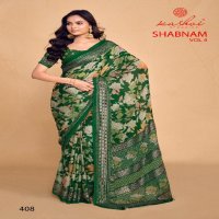 kashvi creation shabnam vol 4 dull moss foil print saree