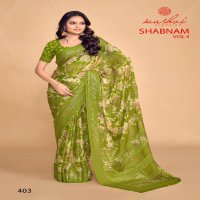 kashvi creation shabnam vol 4 dull moss foil print saree