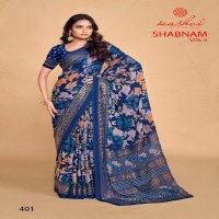 kashvi creation shabnam vol 4 dull moss foil print saree