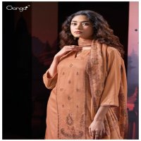 Ganga Thurein S3032 Wholesale Pure Pashmina Dobby With Work Winter Suits