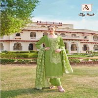 alok suits sky touch embroidery work cotton ladies suits online