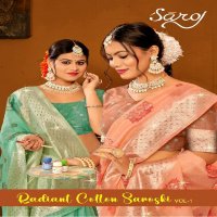 Saroj Radiant Cotton Saroski Vol-1 Wholesale Soft Cotton Rich Pallu Sarees