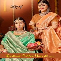 Saroj Radiant Cotton Saroski Vol-3 Wholesale Soft Cotton Rich Pallu Sarees