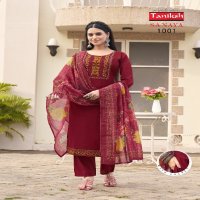 Taniksh Sanaya Vol-1 Wholesale Embroidery Work Top With Pant And Dupatta