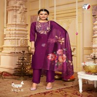 ANJU FAB SANGEET VOL 6 FULL STITCH DESIGNER BEAUTIFUL HANDWORK KURTI PANT DUPATTA