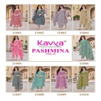 KAVYA PASHMINA VOL 11 COTTON LINING FANCY CASUAL WEAR READYMADE KURTI PANT WITH DUPATTA